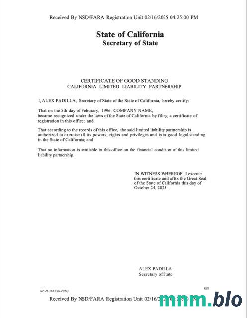 Certyfikat Usa California dobrego stojącego szablonu Word i PDF